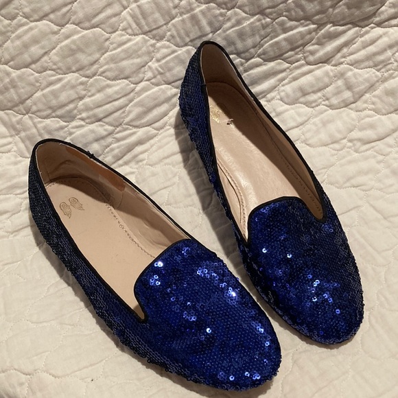 Victoria’s Secret dark blue sequin loafers - Picture 1 of 4